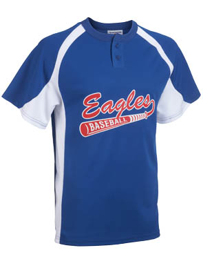 black and royal blue baseball jersey