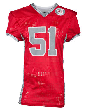purple and white football jersey