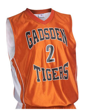 orange black and white basketball jersey